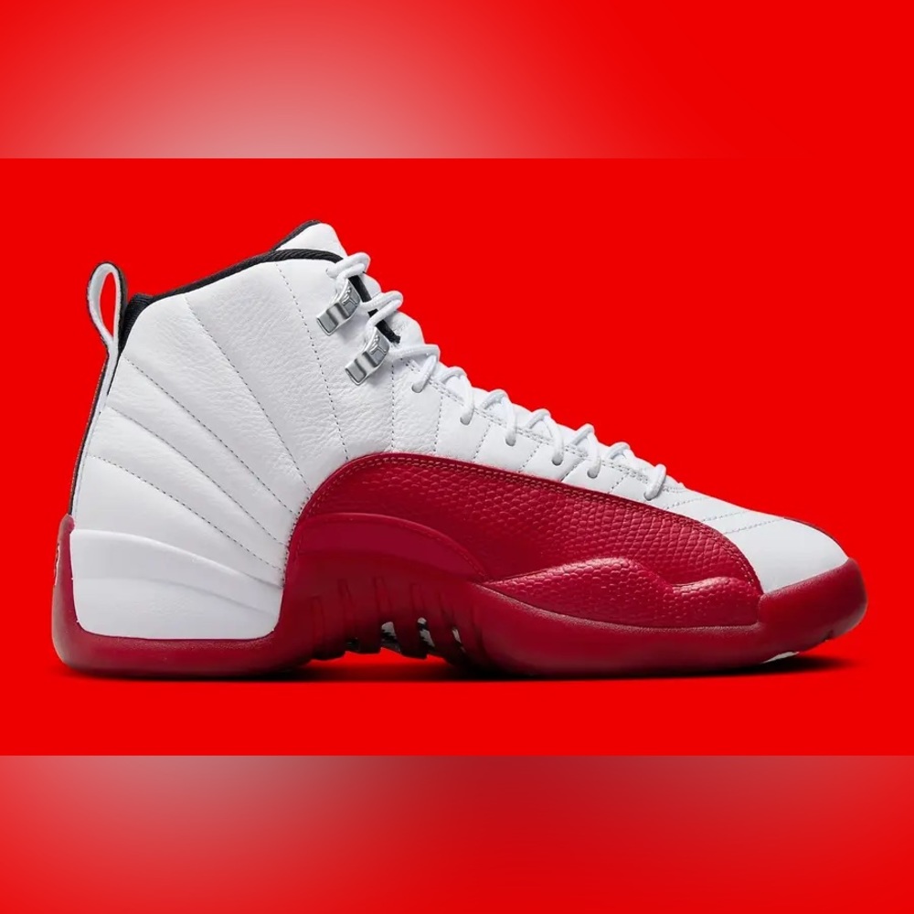 AIR RETRO JORDAN 12 CHERRY white black varsity red CT8013-116 size 8 - 14 - Picture 7 of 10